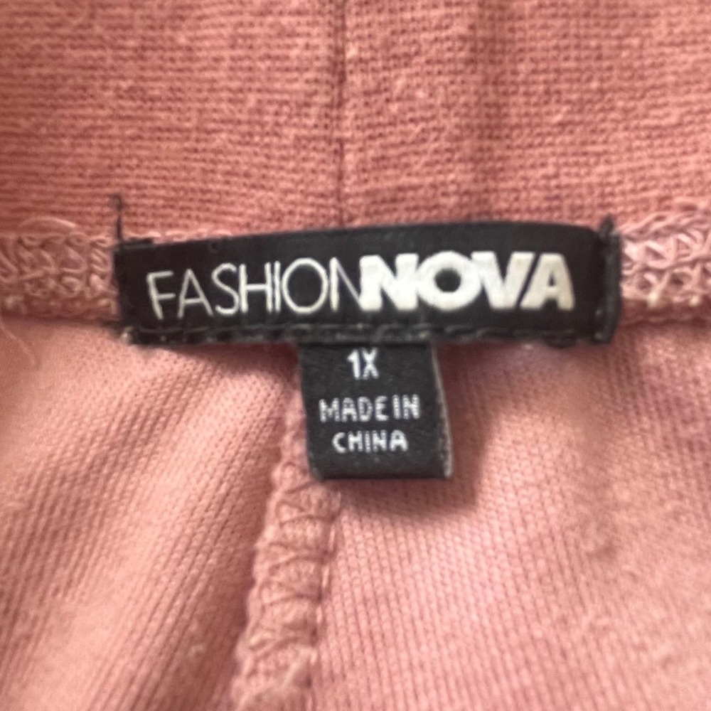 ❤️NWOT Fashion Nova Velour Jogger Sweatpants Pink Size 1X Drawstring Pockets - Picture 4 of 7